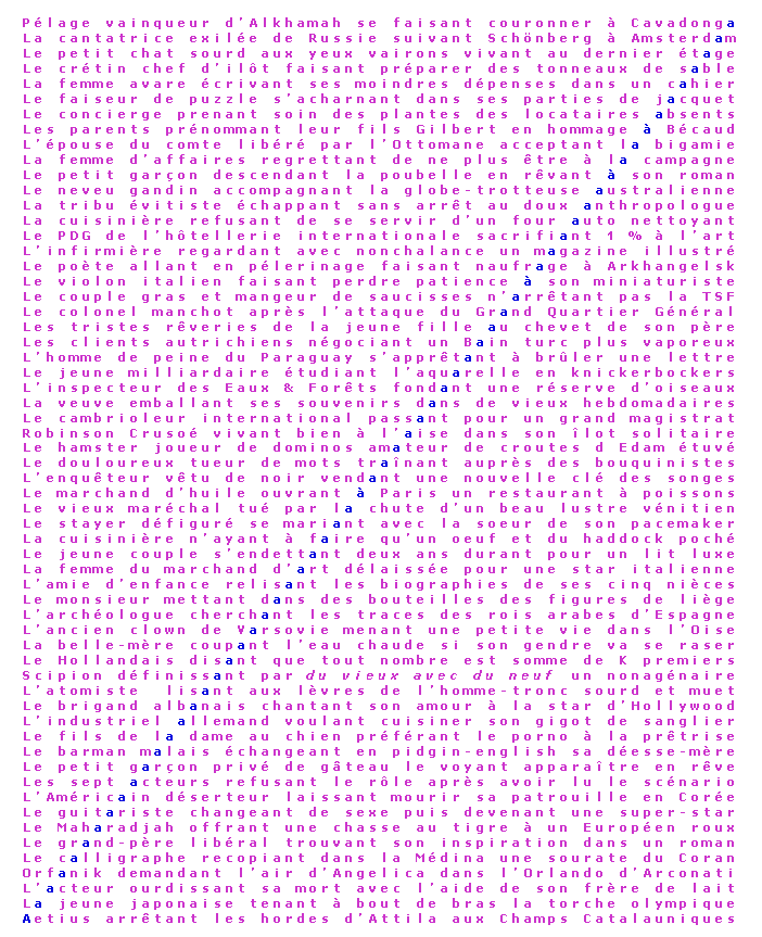 grand compendium de La Vie Mode d'Emploi, fragment. ZOOMEZ